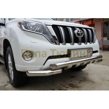 Защита переднего бампера (G) d76 Папа Тюнинг для Toyota Land Cruiser Prado 150 2010-2014