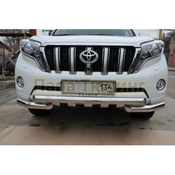 Защита переднего бампера (G) d76 Папа Тюнинг для Toyota Land Cruiser Prado 150 2010-2014