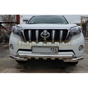 Защита переднего бампера (G) d76 Папа Тюнинг для Toyota Land Cruiser Prado 150 2010-2014