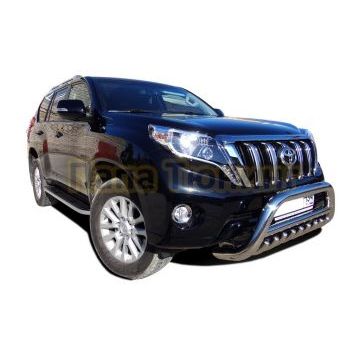 Защита переднего бампера скоба низкая+акула d76/60/42 для Toyota Land Cruiser Prado 150 2013-2017