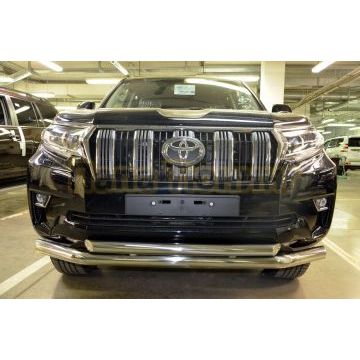 Защита переднего бампера двойная d76/60 для Toyota Land Cruiser Prado 150 2017-