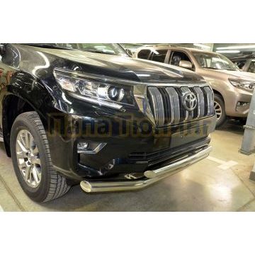 Защита переднего бампера двойная d76/60 для Toyota Land Cruiser Prado 150 2017-