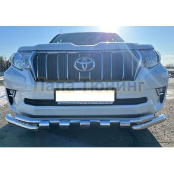 Защита переднего бампера (G) d76/60 для Toyota Land Cruiser Prado 150 2017-