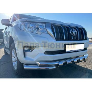 Защита переднего бампера (G) d76/60 для Toyota Land Cruiser Prado 150 2017-