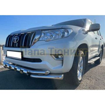 Защита переднего бампера (G) d76/60 для Toyota Land Cruiser Prado 150 2017-