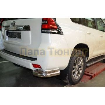 Защита заднего бампера угловая малая d76/42 для Toyota Land Cruiser Prado 150 2017-