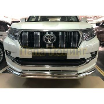 Защита переднего бампера двойная d76/60 для Toyota Land Cruiser Prado 150 Style 2019-