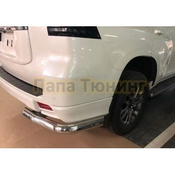 Защита заднего бампера угловая d76 для Toyota Land Cruiser Prado 150 Style 2019-