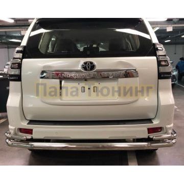 Защита заднего бампера угловая большая d76/42 для Toyota Land Cruiser Prado 150 Style 2019-