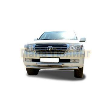 Защита переднего бампера двойная d76/60 для Toyota Land Cruiser 200 2007-2011
