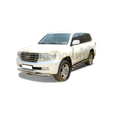 Защита переднего бампера двойная d76/60 для Toyota Land Cruiser 200 2007-2011