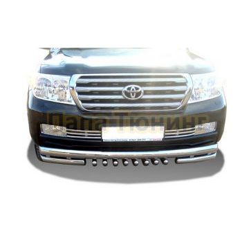 Защита переднего бампера тройная d60/60/42 для Toyota Land Cruiser 200 2007-2011