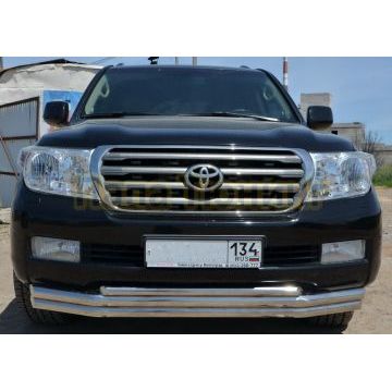Защита переднего бампера тройная d60/60/42 для Toyota Land Cruiser 200 2007-2011