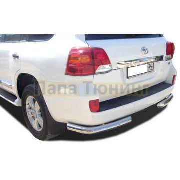 Защита заднего бампера угловая d76 для Toyota Land Cruiser 200 2012-2015
