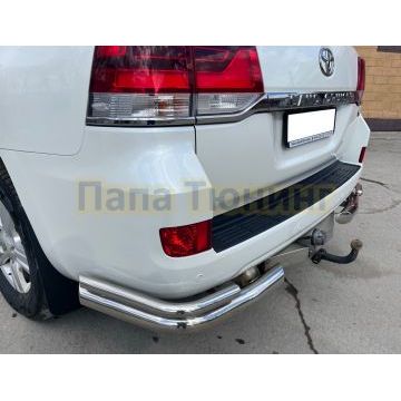 Защита заднего бампера угловая двойная d76/42 для Toyota Land Cruiser 200 2012-2015