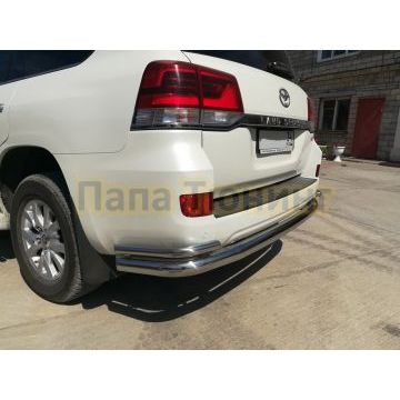 Защита заднего бампера угловая большая d76/42 для Toyota Land Cruiser 200 2015-