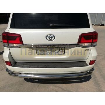 Защита заднего бампера угловая большая d76/42 для Toyota Land Cruiser 200 2015-