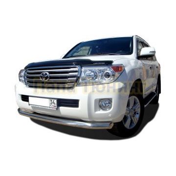 Защита переднего бампера с гибами d76 для Toyota Land Cruiser 200 2012-2015