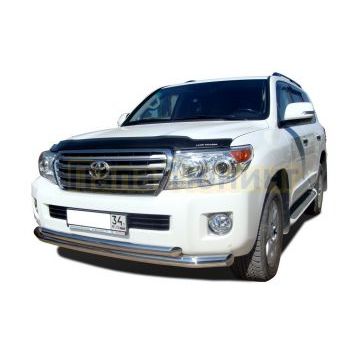 Защита переднего бампера двойная d76/60 для Toyota Land Cruiser 200 2012-2015