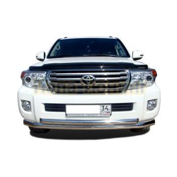 Защита переднего бампера двойная d76/60 для Toyota Land Cruiser 200 2012-2015