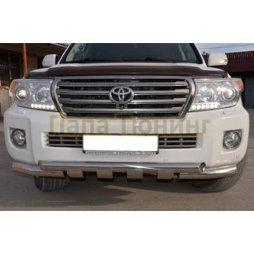 Защита переднего бампера (G) d76 для Toyota Land Cruiser 200 2012-2015