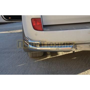 Защита заднего бампера угловая двойная d76/42 для Toyota Land Cruiser 200 2012-2015