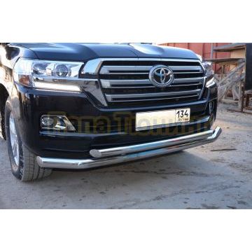 Защита переднего бампера двойная d76/60 для Toyota Land Cruiser 200 2015-