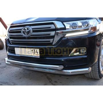 Защита переднего бампера двойная d76/60 для Toyota Land Cruiser 200 2015-