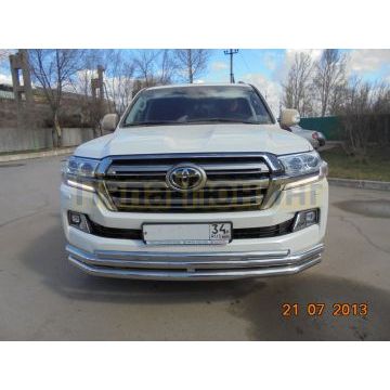 Защита переднего бампера тройная d60/60/42 для Toyota Land Cruiser 200 2015-