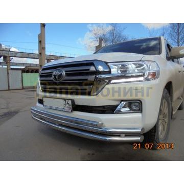 Защита переднего бампера тройная d60/60/42 для Toyota Land Cruiser 200 2015-