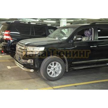 Защита переднего бампера ,овал d76/75х42 для Toyota Land Cruiser 200 2015-