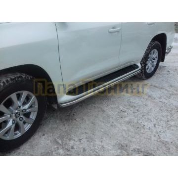 Защита штатного порога d53 для Toyota Land Cruiser 200 2015-2018