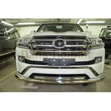 Защита переднего бампера двойная d76/60 для Toyota Land Cruiser 200 Executive 2016-