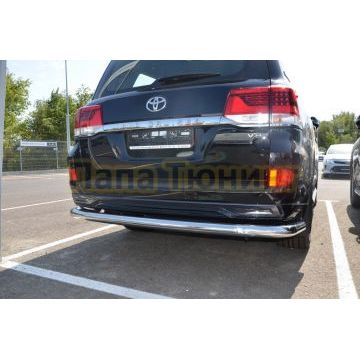 Защита заднего бампера угловая большая d76 Папа Тюнинг для Toyota Land Cruiser 200 Executive Lounge 2020- обновленный