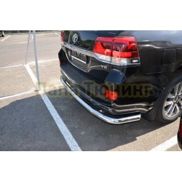Защита заднего бампера угловая большая d76 Папа Тюнинг для Toyota Land Cruiser 200 Executive Lounge 2020- обновленный