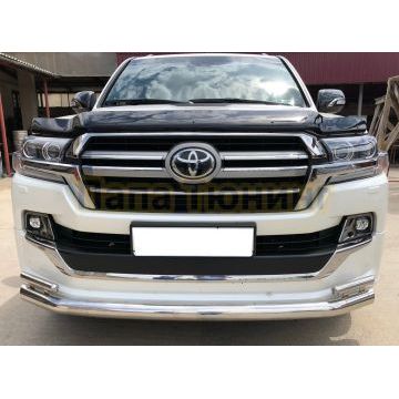 Защита переднего бампера двойная d76/42 для Toyota Land Cruiser 200 Executive Lounge 2018-