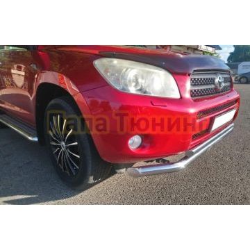 Защита переднего бампера двойная d 60/42 для Toyota RAV4 2006-2009