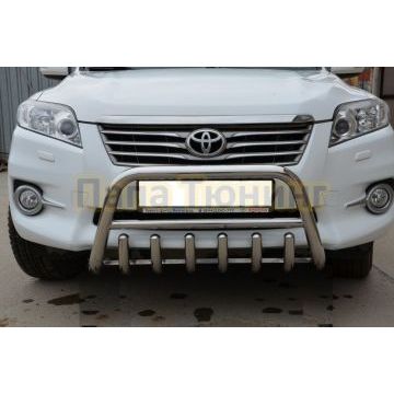Защита переднего бампера скоба низкая+акула d53/42/42 для Toyota RAV4 2010-2012