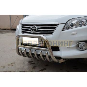 Защита переднего бампера скоба низкая+акула d53/42/42 для Toyota RAV4 2010-2012