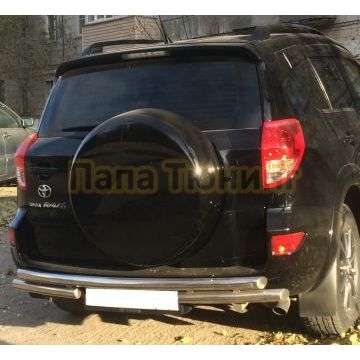 Защита заднего бампера двойная d60/60 для Toyota RAV4 2010-2012