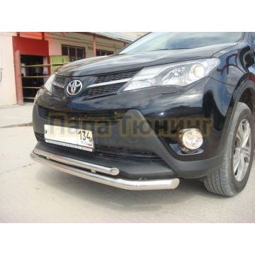 Защита переднего бампера двойная d60/42 для Toyota RAV4 2013-2015