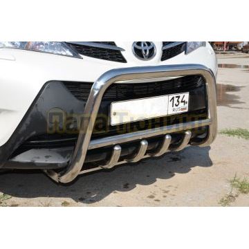 Защита переднего бампера скоба низкая+акула d60/42/42 для Toyota RAV4 2013-2015