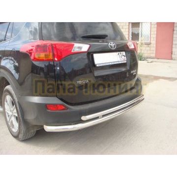 Защита заднего бампера двойная d60/42 для Toyota RAV4 2013-2015
