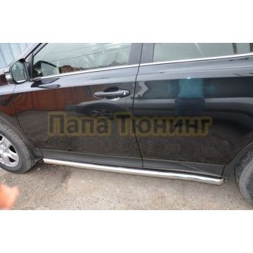 Защита штатного порога d60 для Toyota RAV4 2015-2019