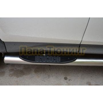 Пороги труба с проступью d76 для Toyota RAV4 2013-2015