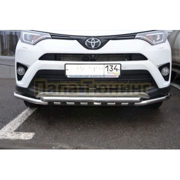 Защита переднего бампера с декором d53/53 для Toyota RAV4 2015-2019