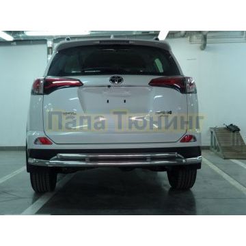 Защита заднего бампера двойная d60/42 для Toyota RAV4 2015-2019