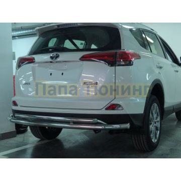 Защита заднего бампера двойная d60/42 для Toyota RAV4 2015-2019