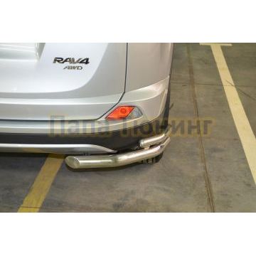 Защита заднего бампера двойная угловая d60/42 для Toyota RAV4 2015-2019