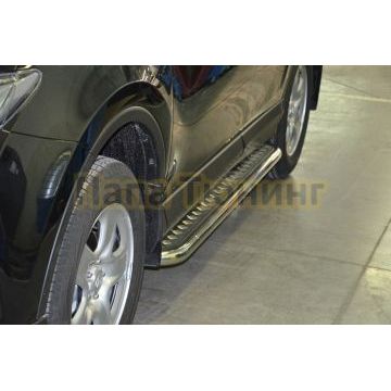 Пороги с накладным листом d53 для Toyota RAV4 2015-2019